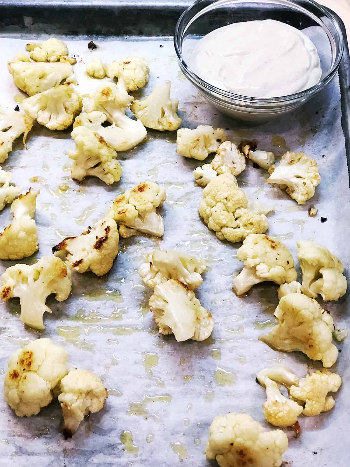 Roasted Cauliflower with Tahini Dipping Sauce • Keeping It Simple Blog
