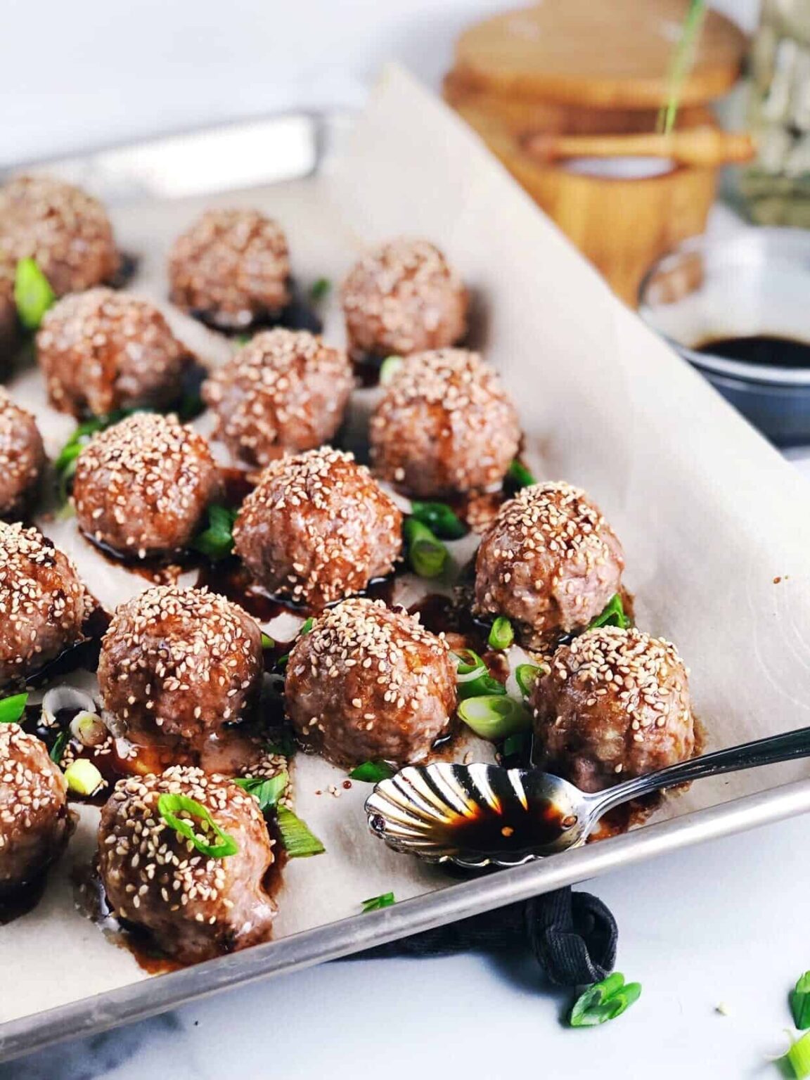 Baked Asian Pork Meatballs With Sauce • Keeping It Simple Blog