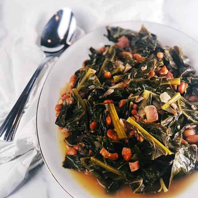 Collard Greens with Pancetta, Ham and Beans • Keeping It Simple Blog