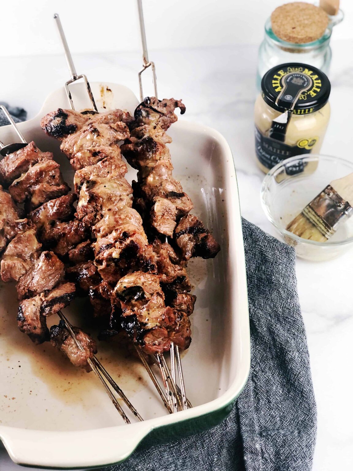 Easy Dijon Mustard Steak Skewers • Keeping It Simple Blog