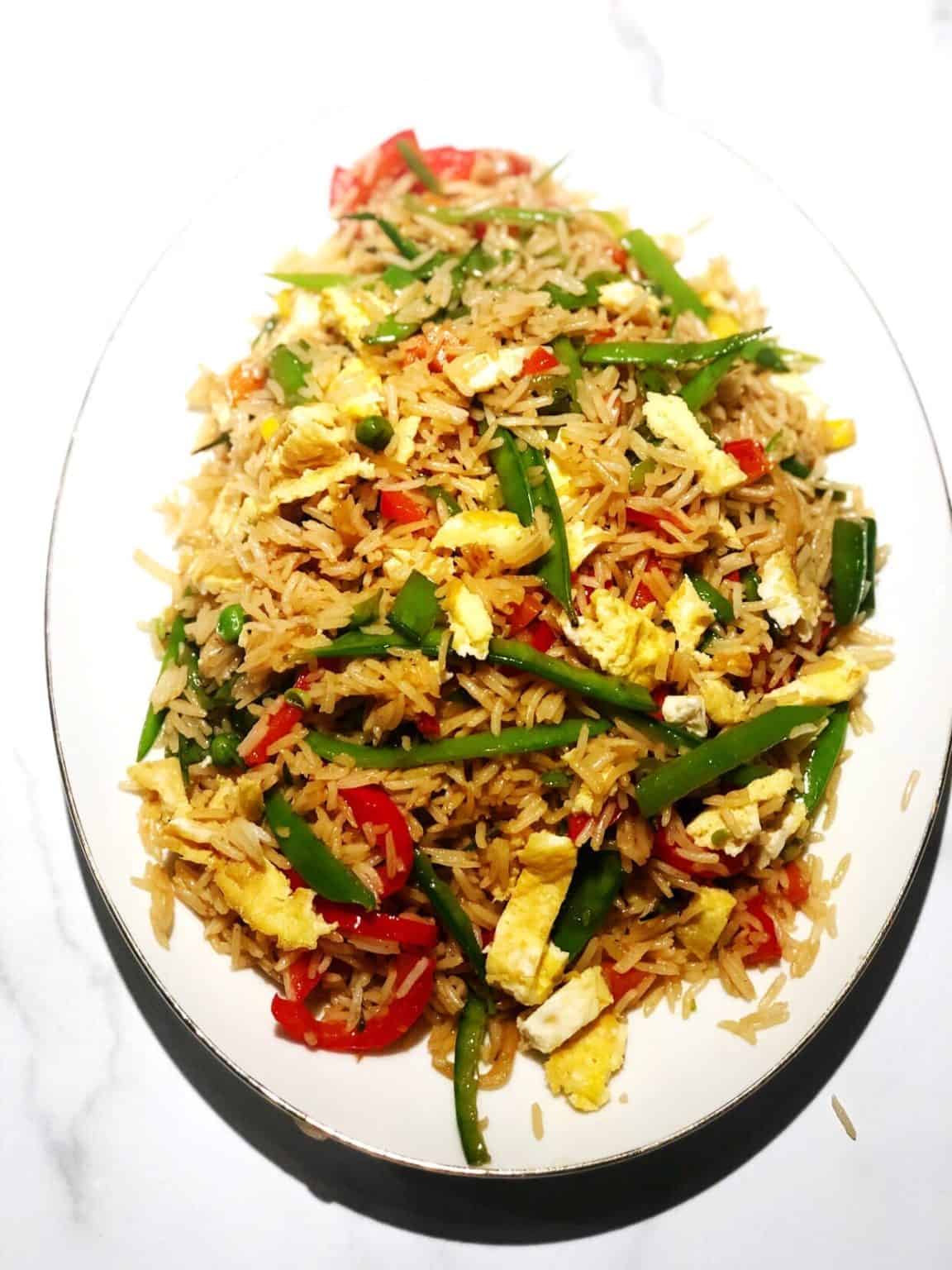 Vegetable Fried Rice (without egg) • Keeping It Simple Blog