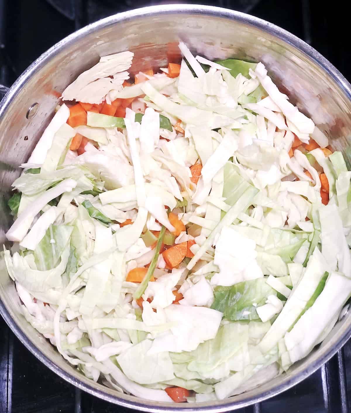 sautéing cabbage for soup