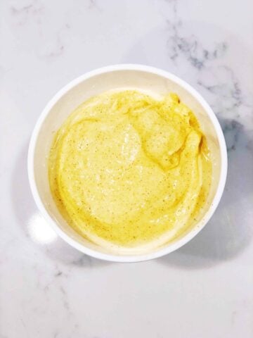 golden milk ice cream before freezing