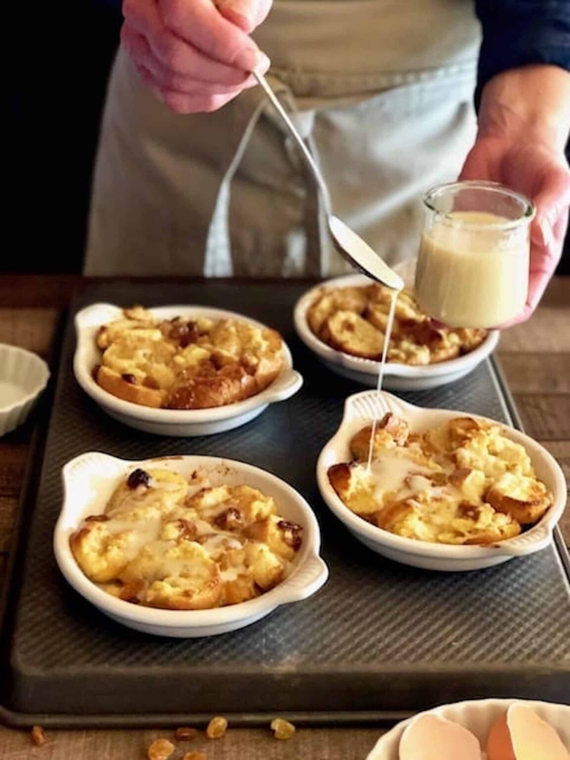 Italian Bread Pudding with Vanilla Sauce • Keeping It Simple Blog