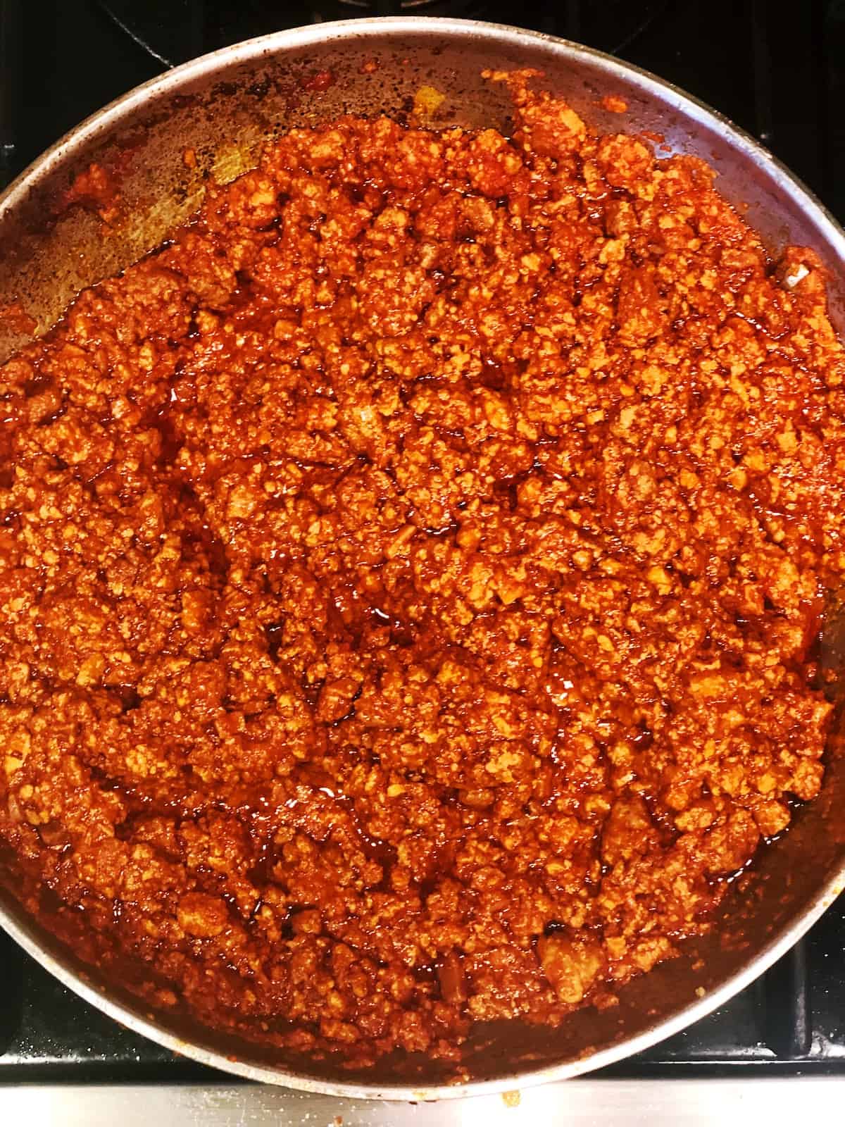 finished bolognese after simmering