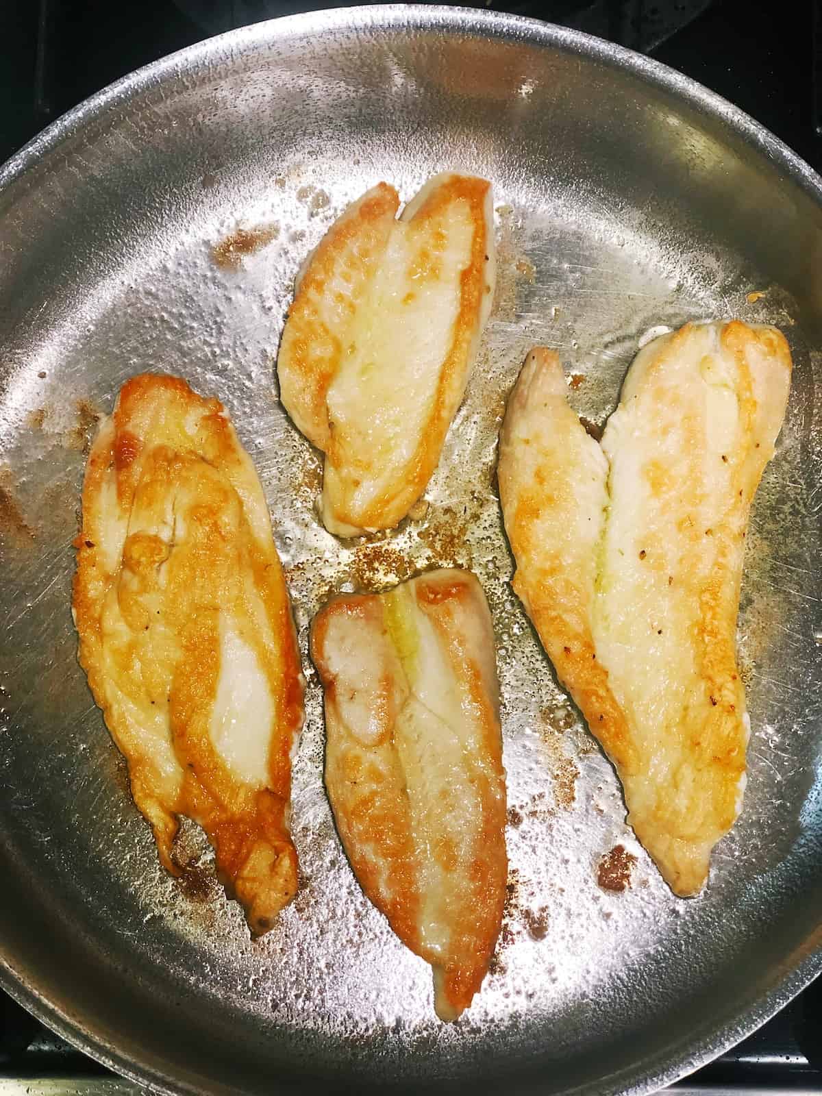 sautéing lemon chicken