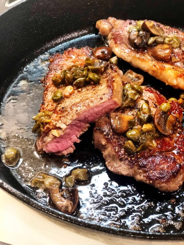 Steak with Mushroom Cognac Sauce • Keeping It Simple Blog