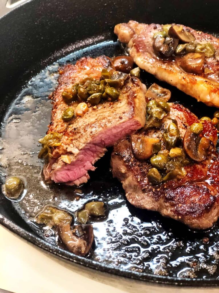 Steak with Mushroom Cognac Sauce • Keeping It Simple Blog