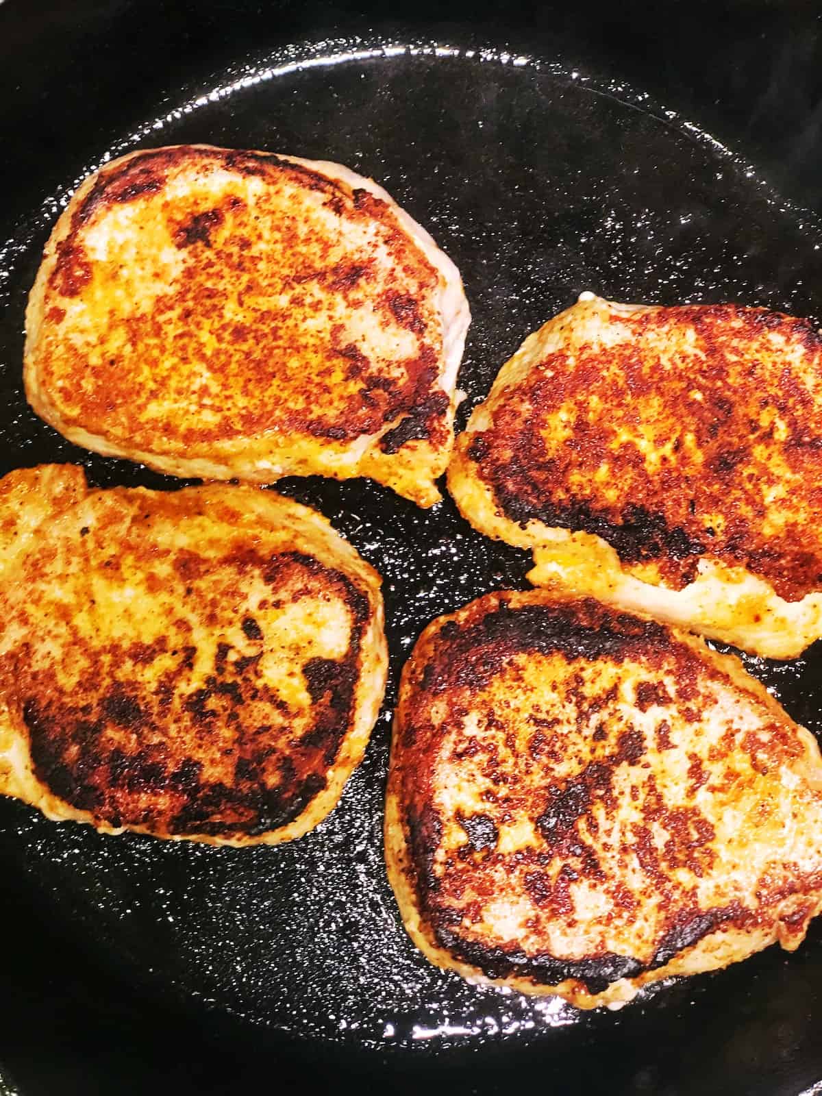 searing boneless pork chops
