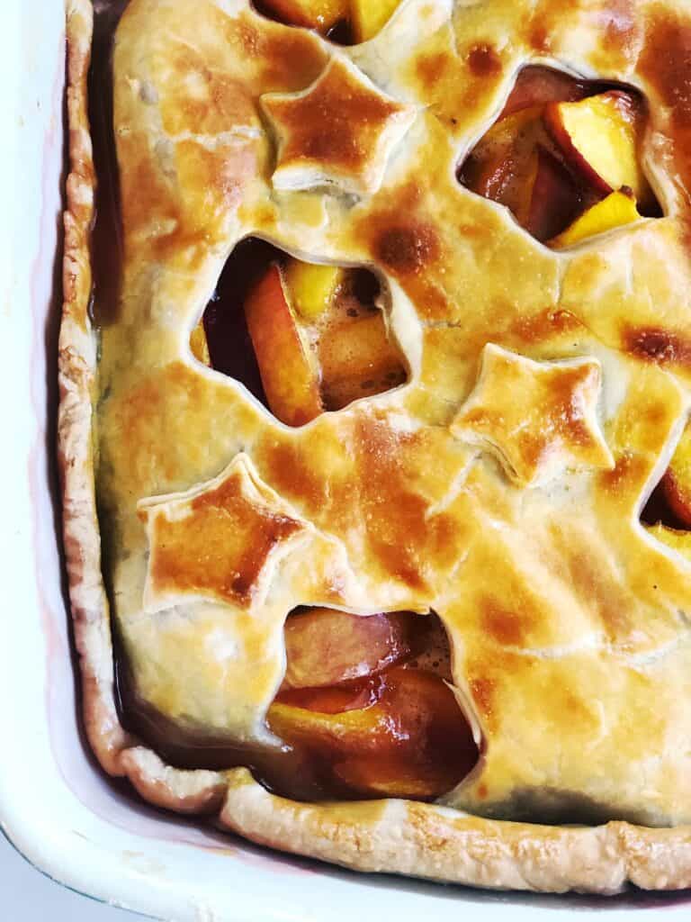 Peach Cobbler with Pie Crust Top • Keeping It Simple Blog