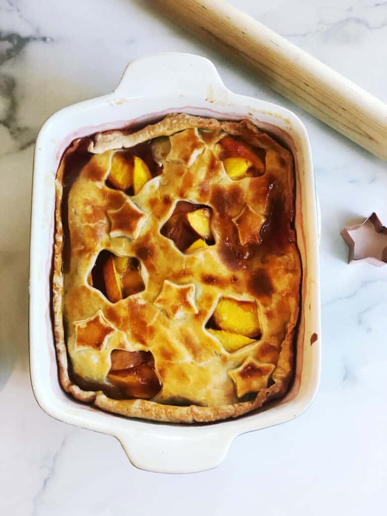 Peach Cobbler with Pie Crust • Keeping It Simple Blog