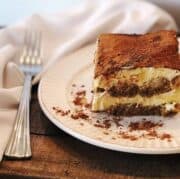 tiramisu slice on a plate