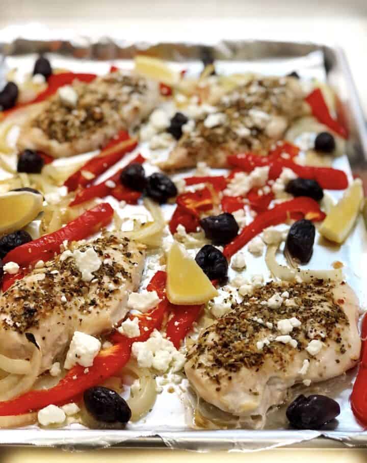 Easy Baked Greek Chicken (Sheet Pan Recipe) • Keeping It Simple Blog