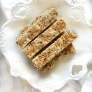 Coconut shortbread on a plate.