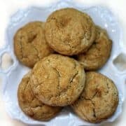 Top view of the apple butter cookies on a small plate.