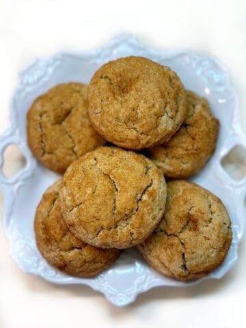 Top view of the apple butter cookies on a small plate.