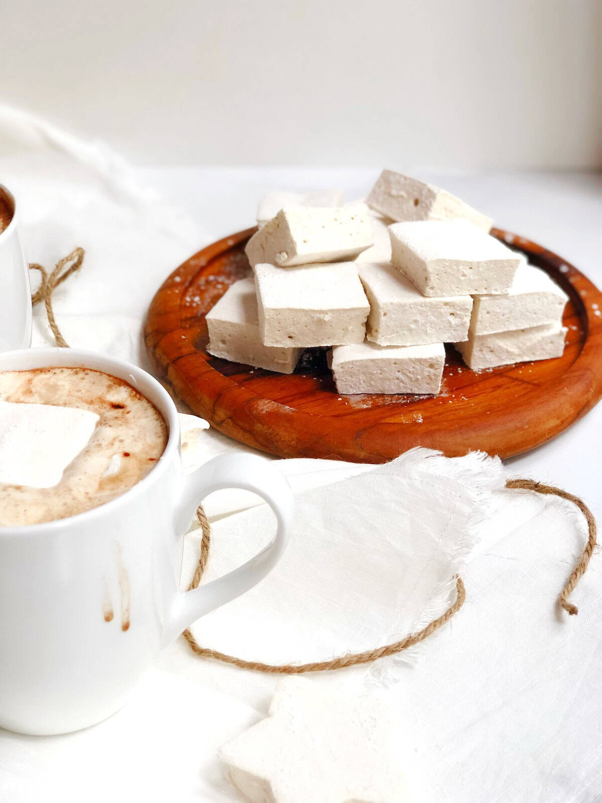 Marshmallows on a plate.