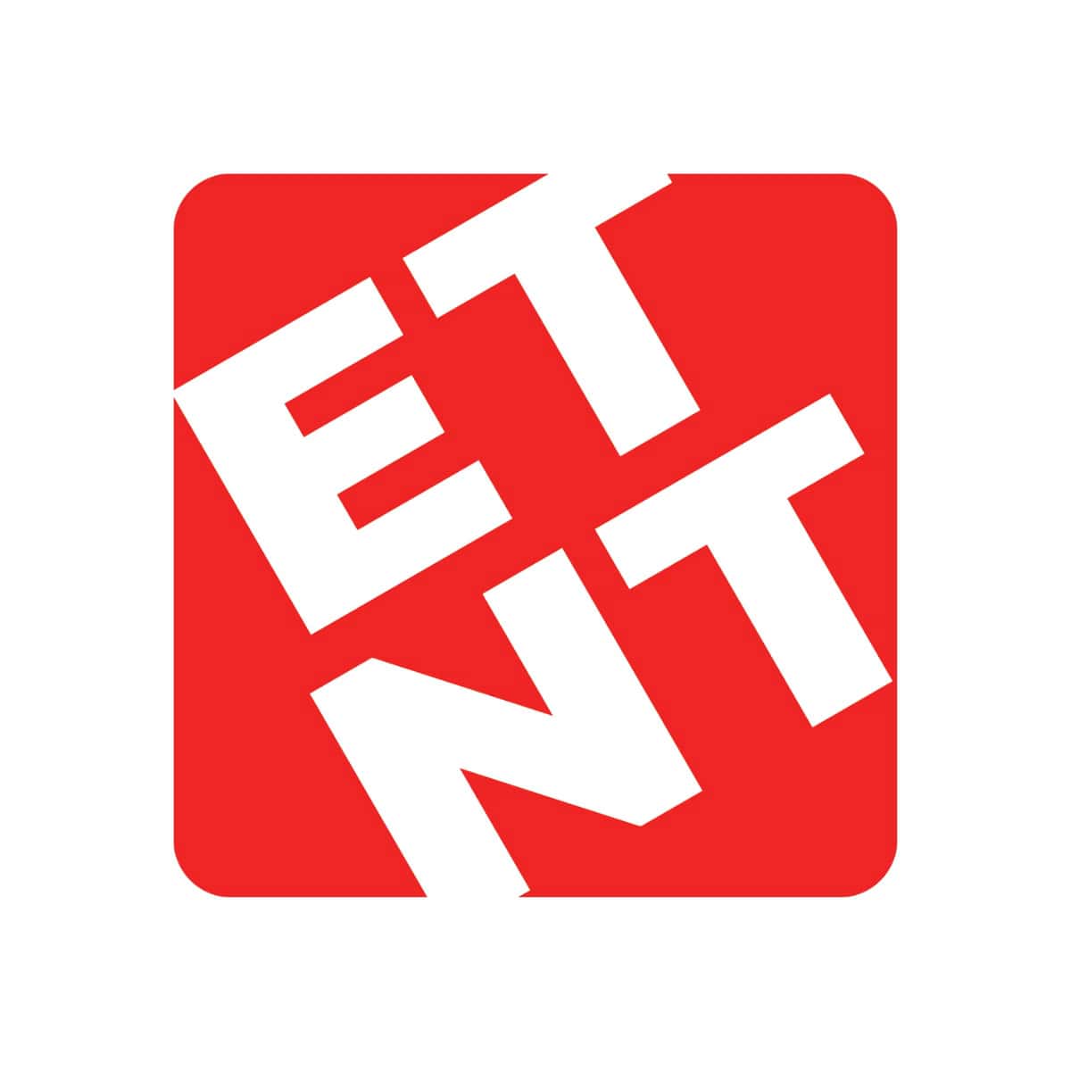 Red and white logo for Eat This Not That.
