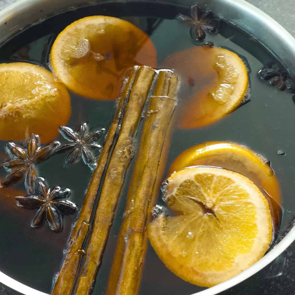 Making the mulled cider.