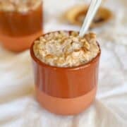 Closeup of the spiced oatmeal.